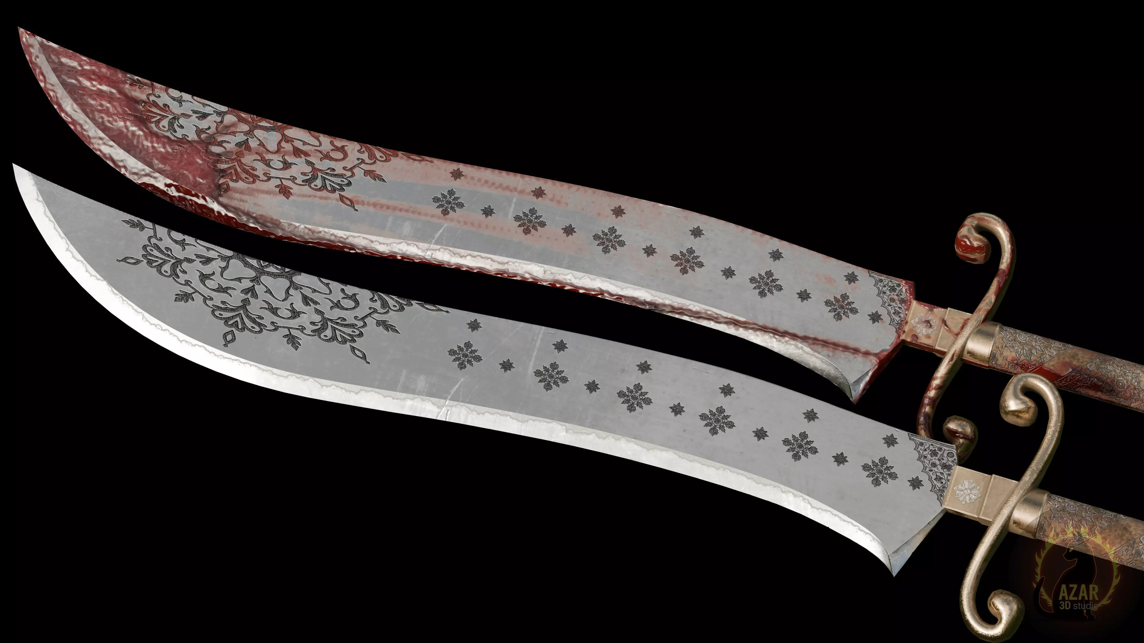 Sword 002 Realistic PBR Medieval Weapon 6 Variations Low-poly 3D model_19