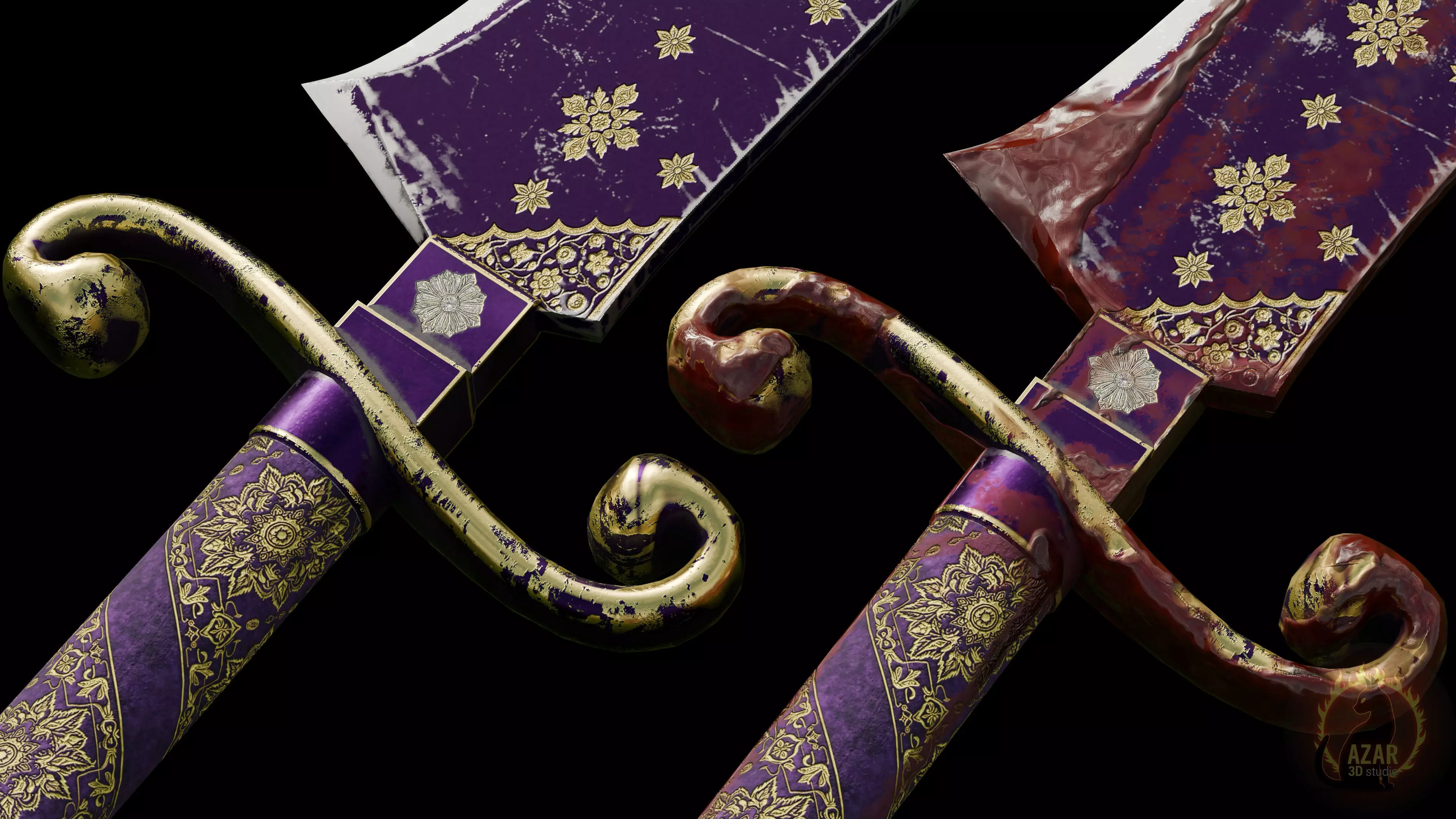 Sword 002 Realistic PBR Medieval Weapon 6 Variations Low-poly 3D model_23