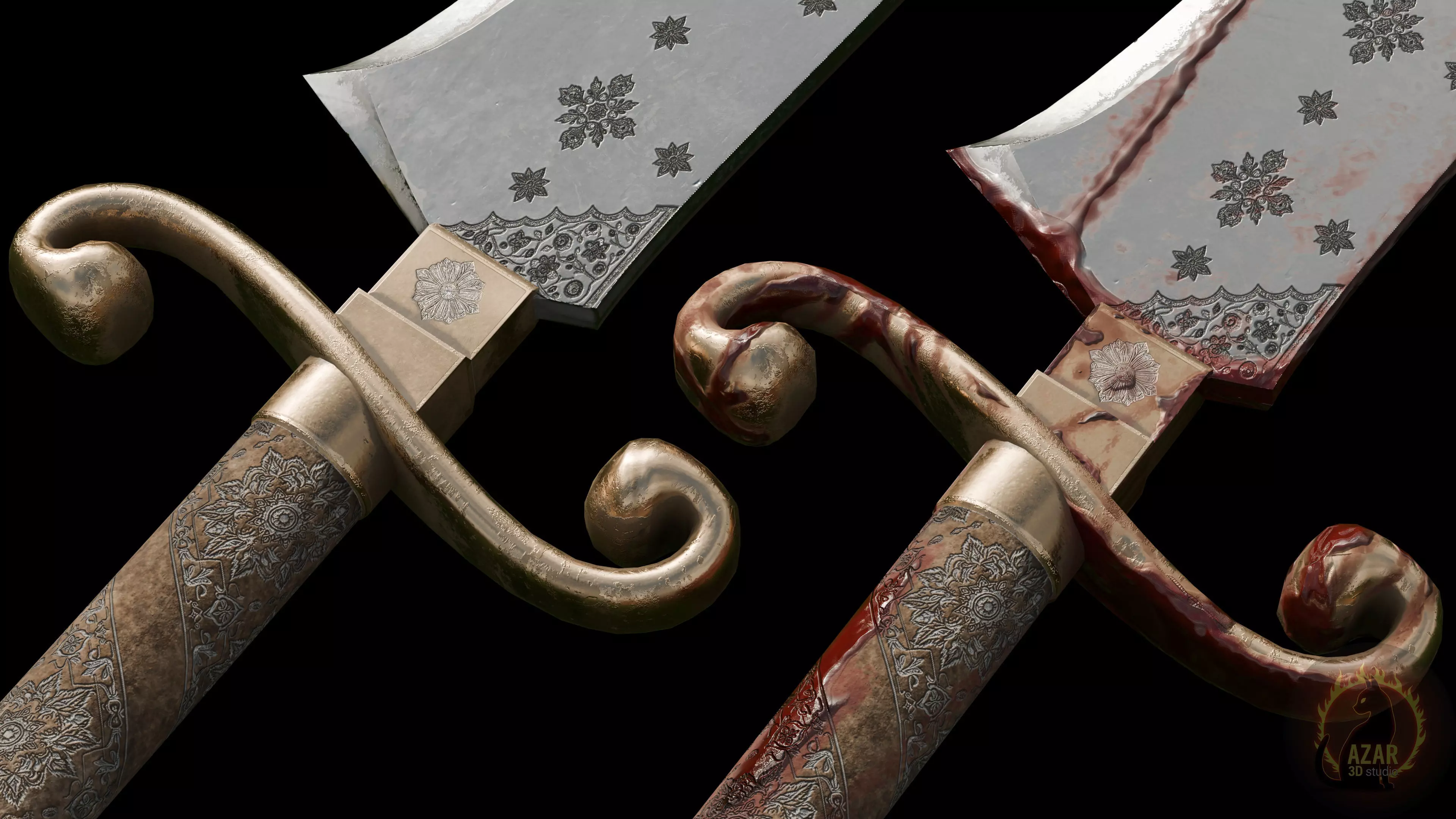 Sword 002 Realistic PBR Medieval Weapon 6 Variations Low-poly 3D model_22