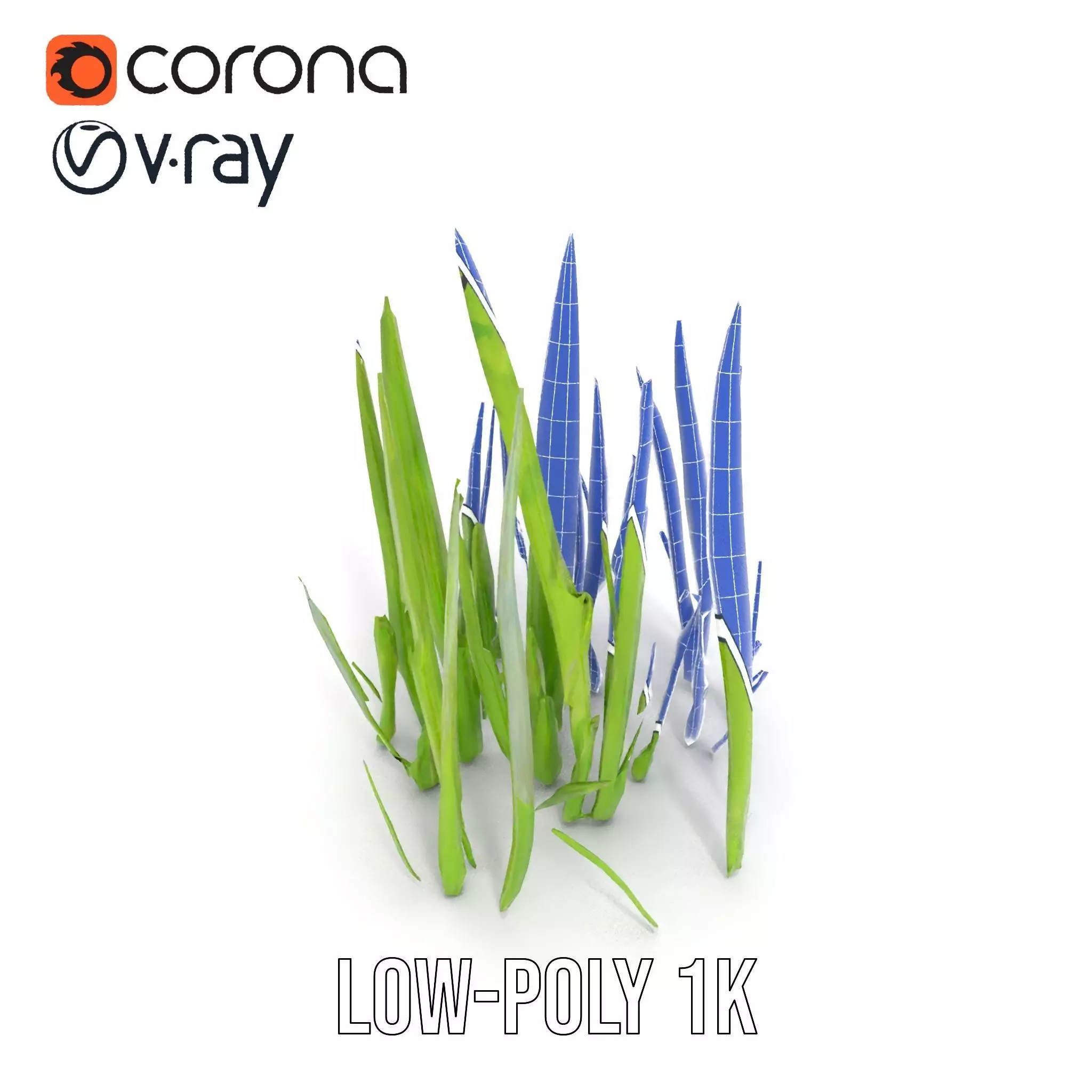 Lush Grass Blades model pack Low-poly 3D model_16