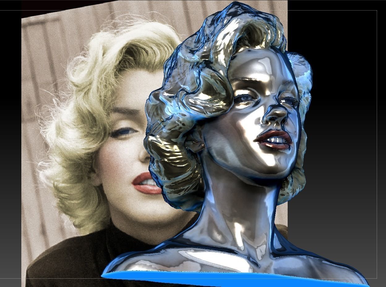 Marilyn Monroe Photorealistic 3D Model 3D print model_3