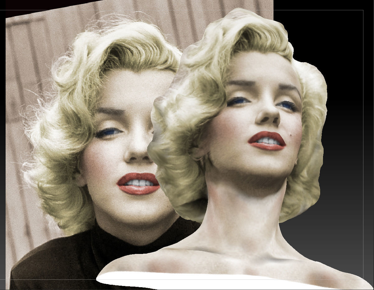 Marilyn Monroe Photorealistic 3D Model 3D print model_0