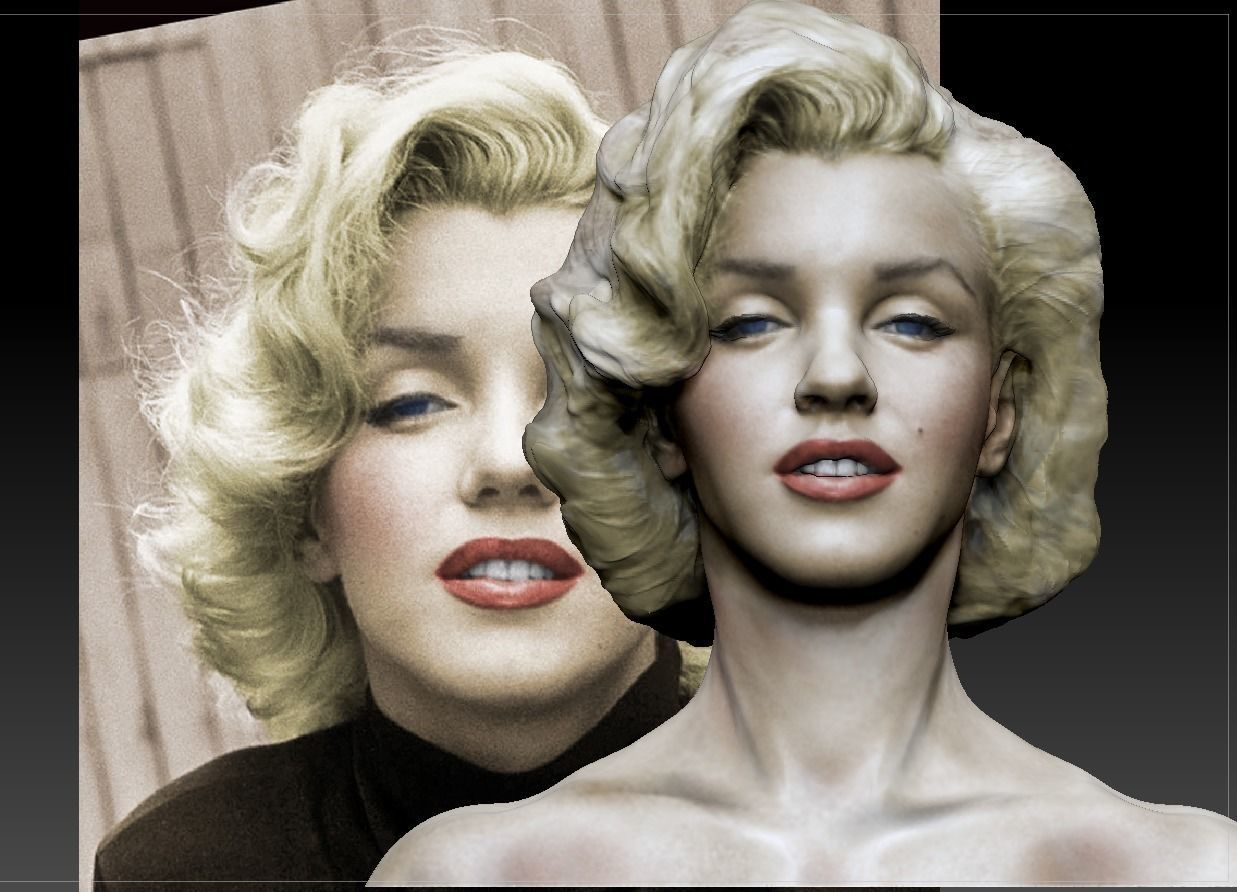 Marilyn Monroe Photorealistic 3D Model 3D print model_2
