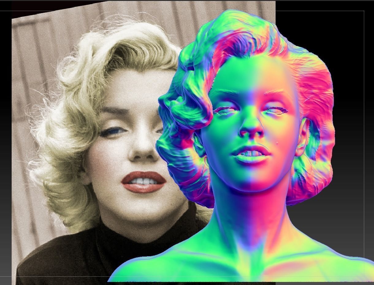 Marilyn Monroe Photorealistic 3D Model 3D print model_5