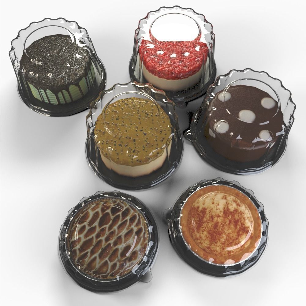 Packaged dessert cakes 3D model_2