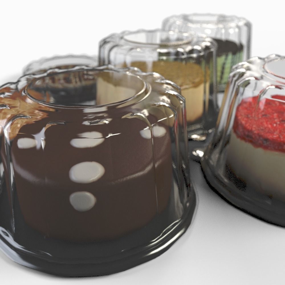 Packaged dessert cakes 3D model_1