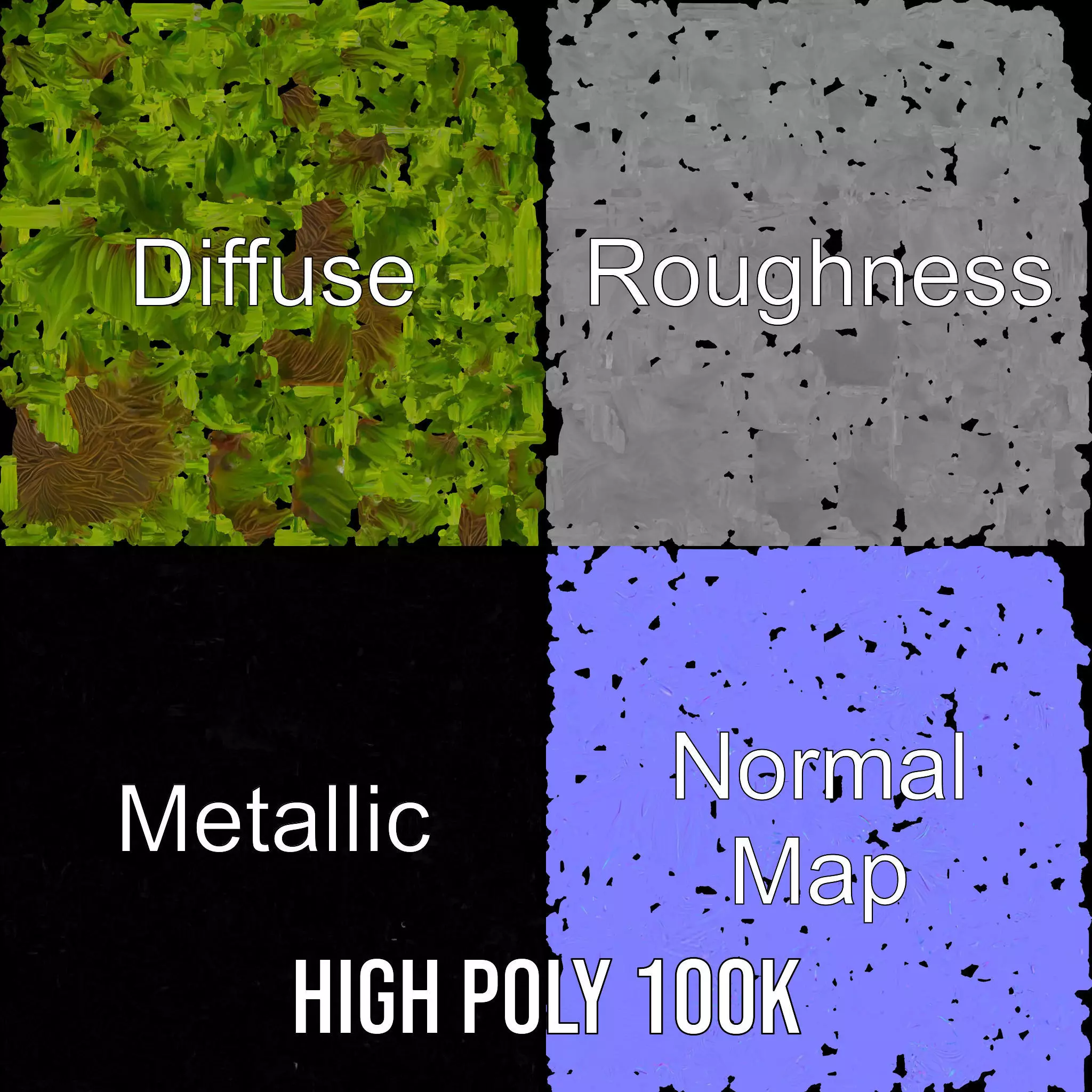 Lush Grass Foliage model pack Low-poly 3D model_3