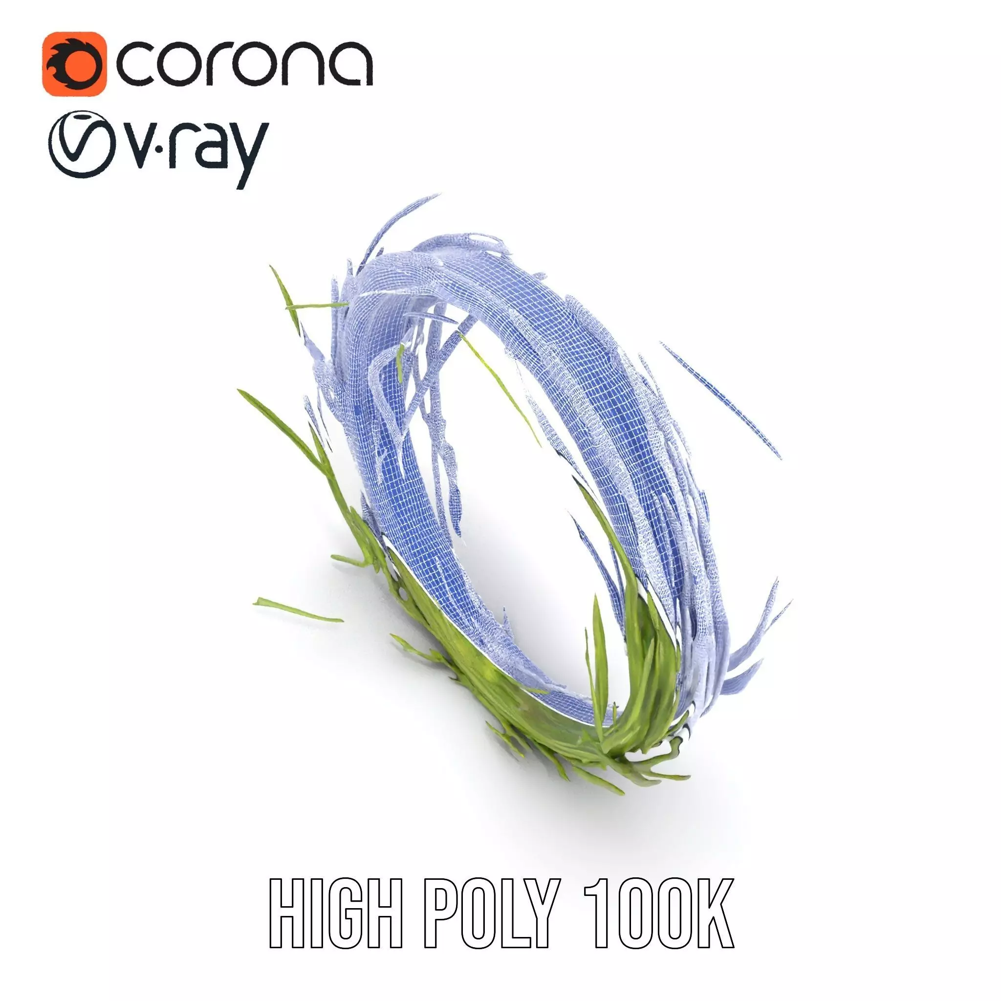 Green Grass Wreath model pack Low-poly 3D model_33