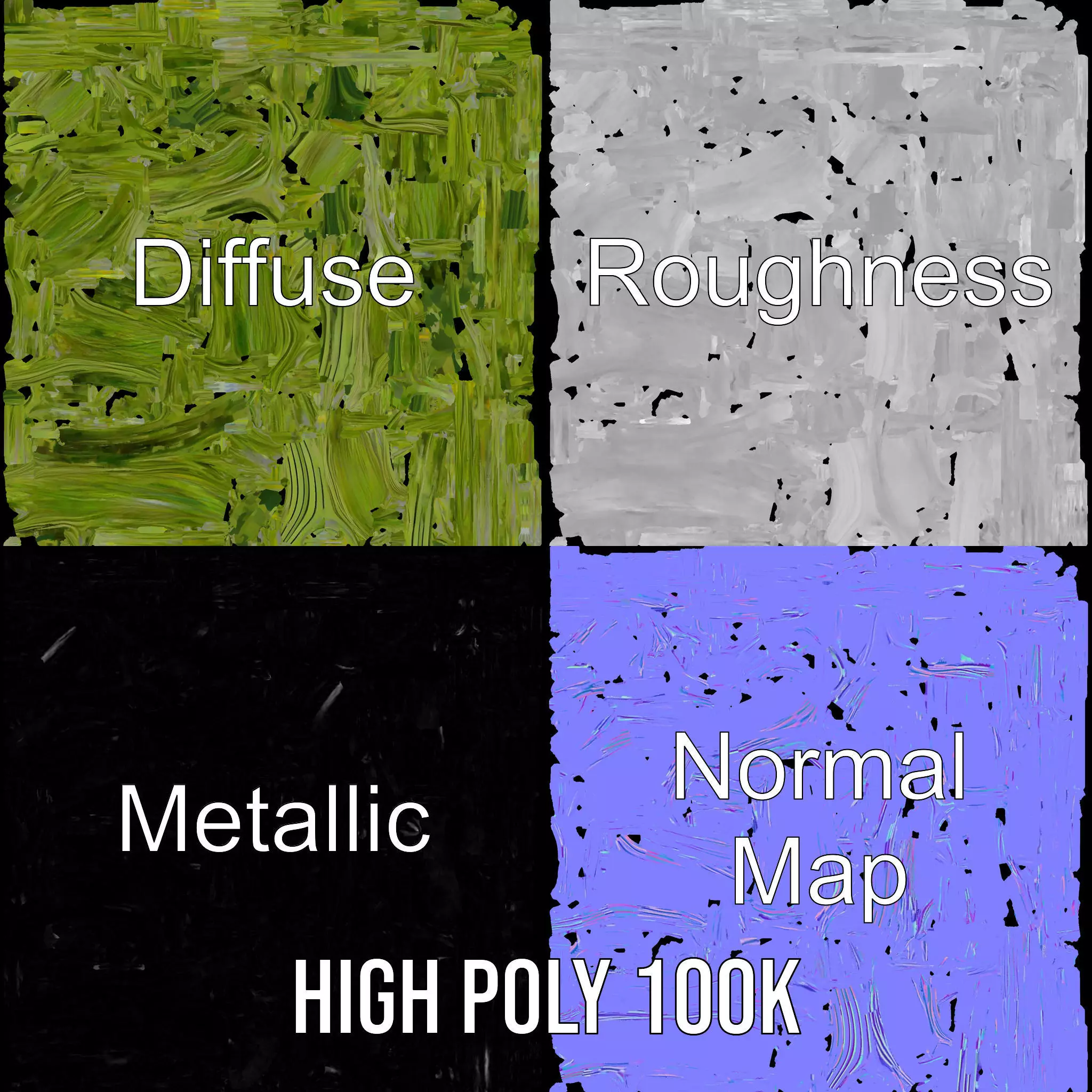 Green Grass Wreath model pack Low-poly 3D model_3