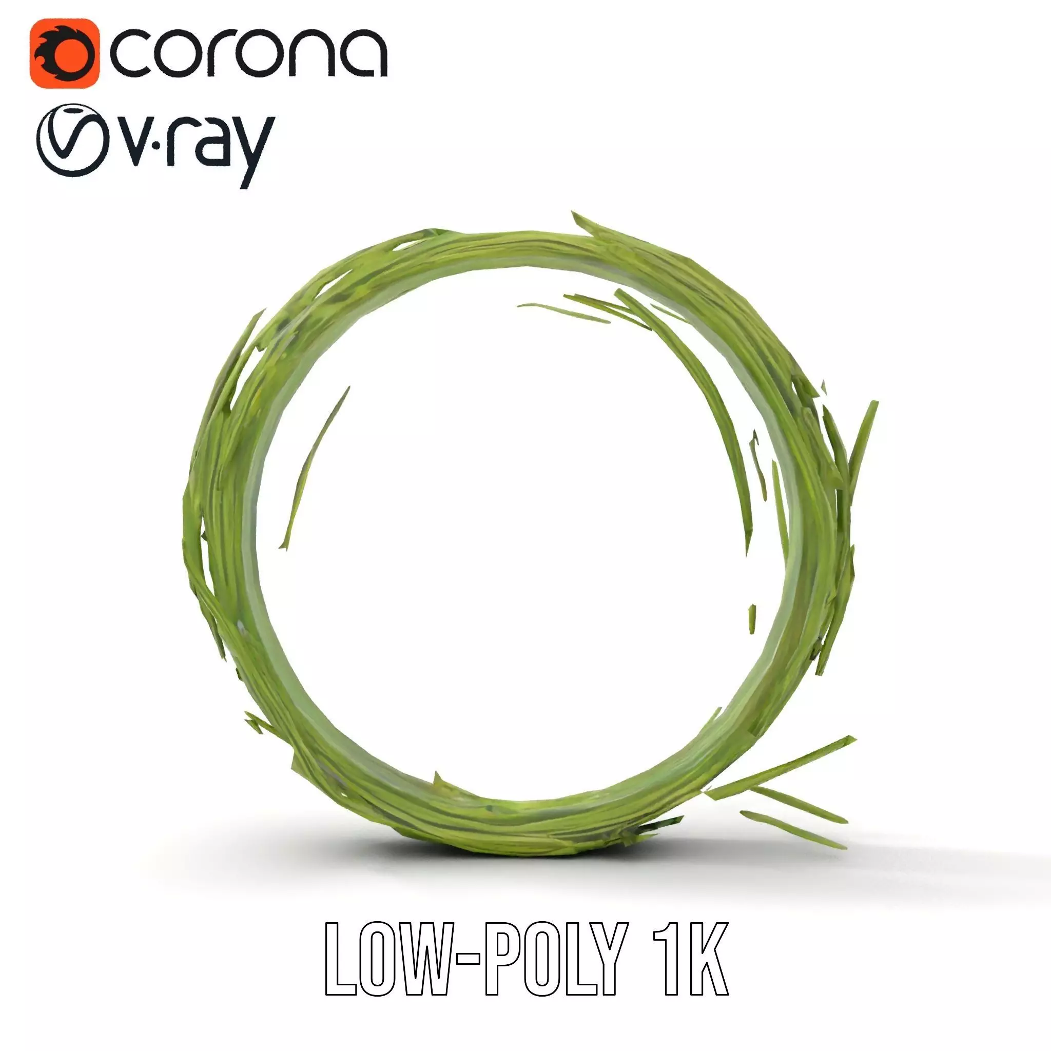 Green Grass Wreath model pack Low-poly 3D model_8