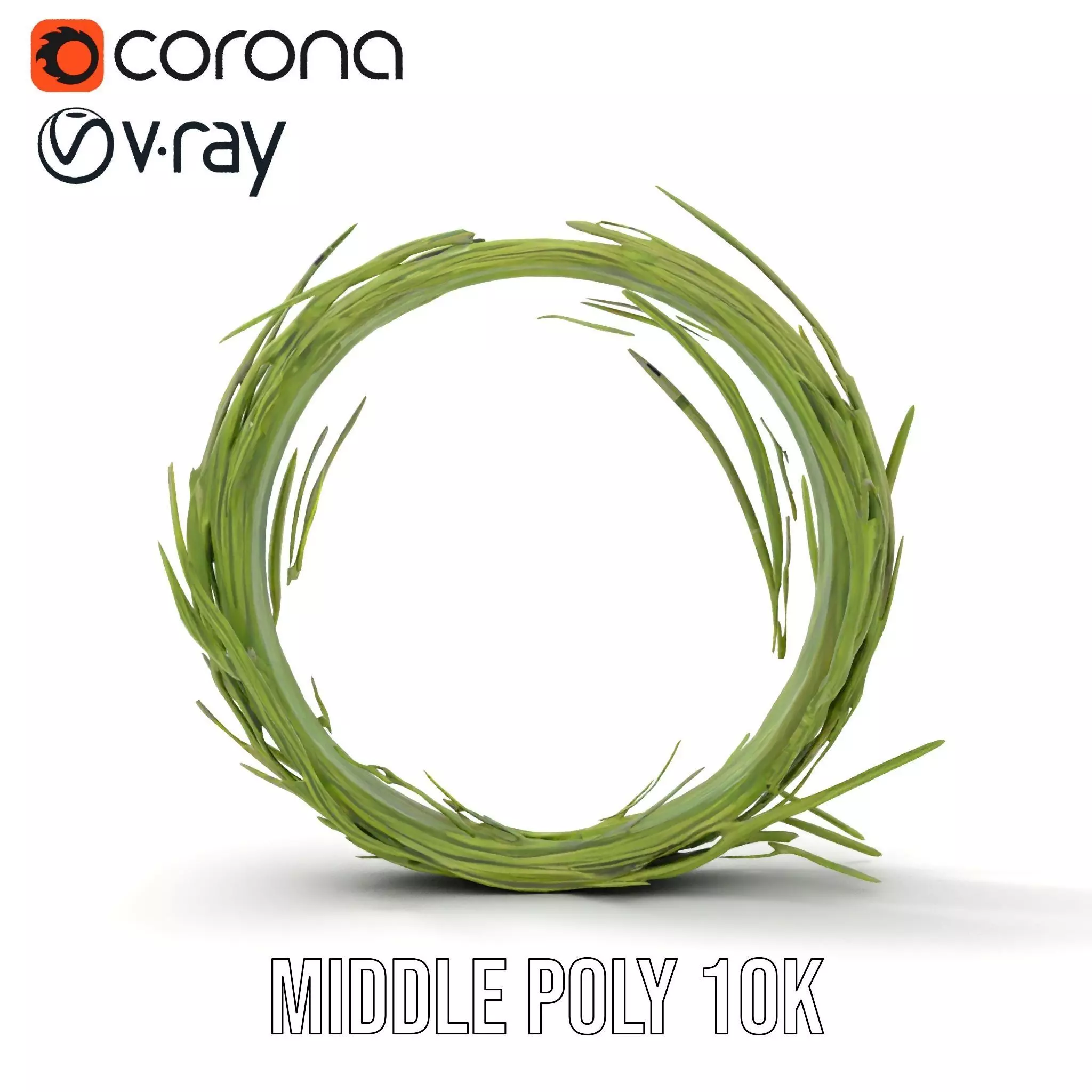 Green Grass Wreath model pack Low-poly 3D model_20