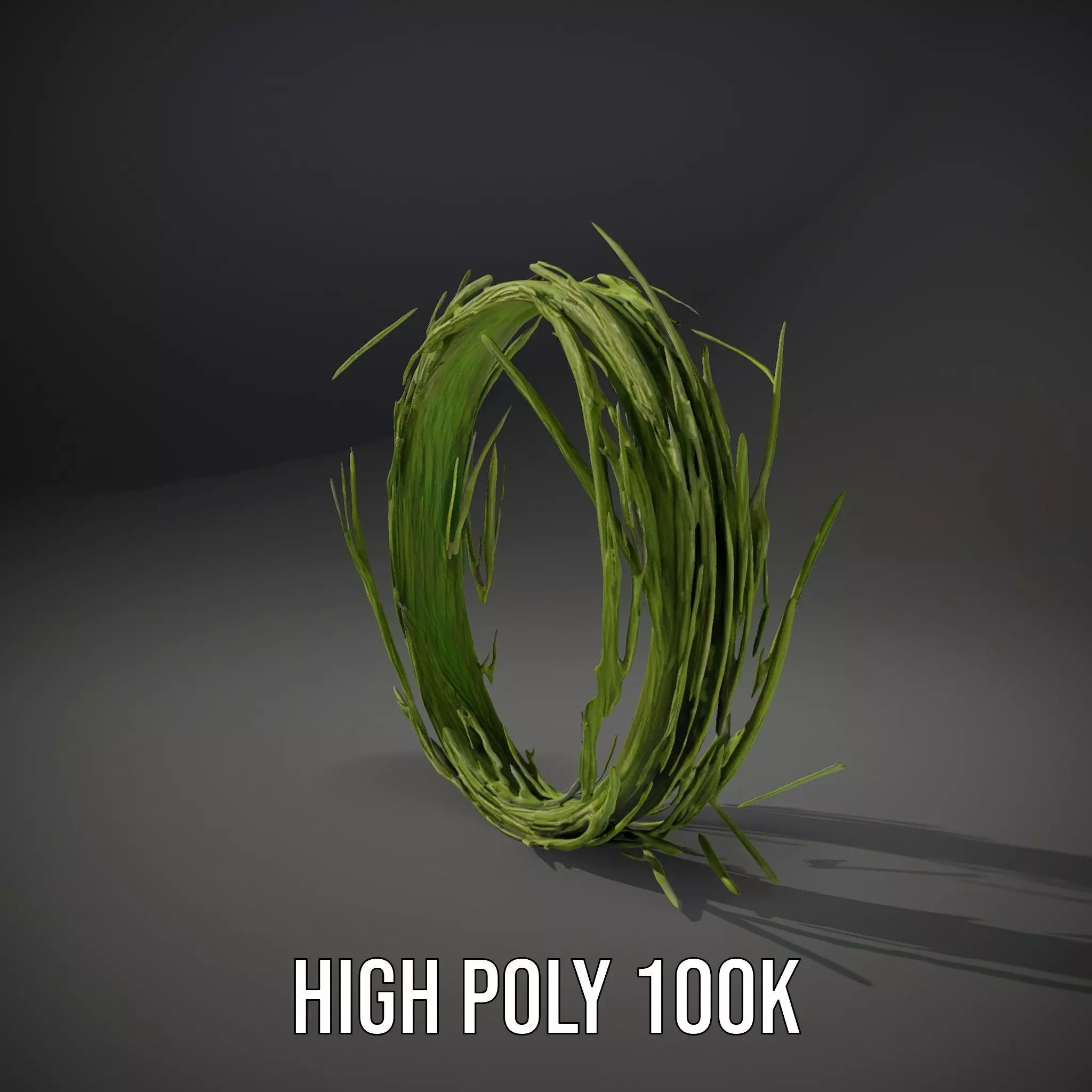 Green Grass Wreath model pack Low-poly 3D model_25