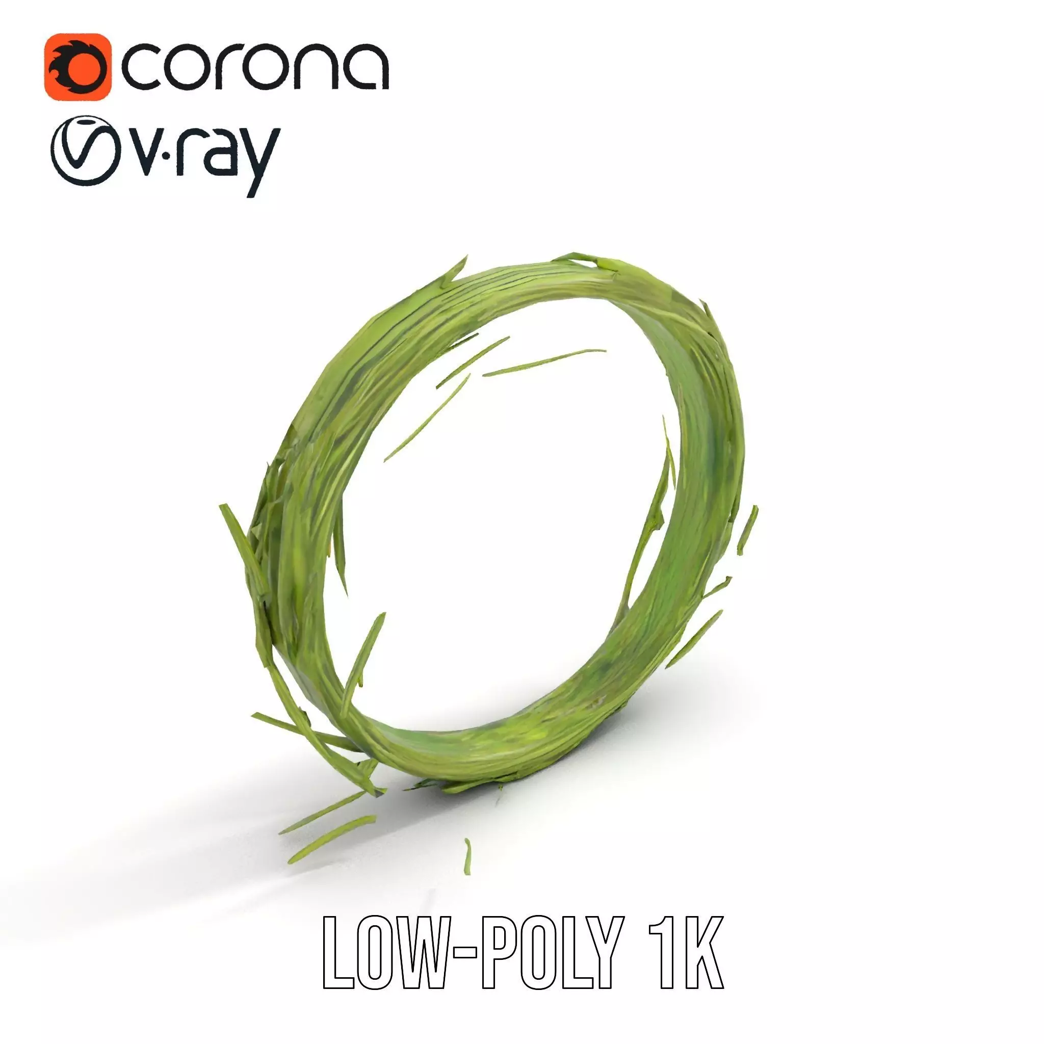 Green Grass Wreath model pack Low-poly 3D model_18