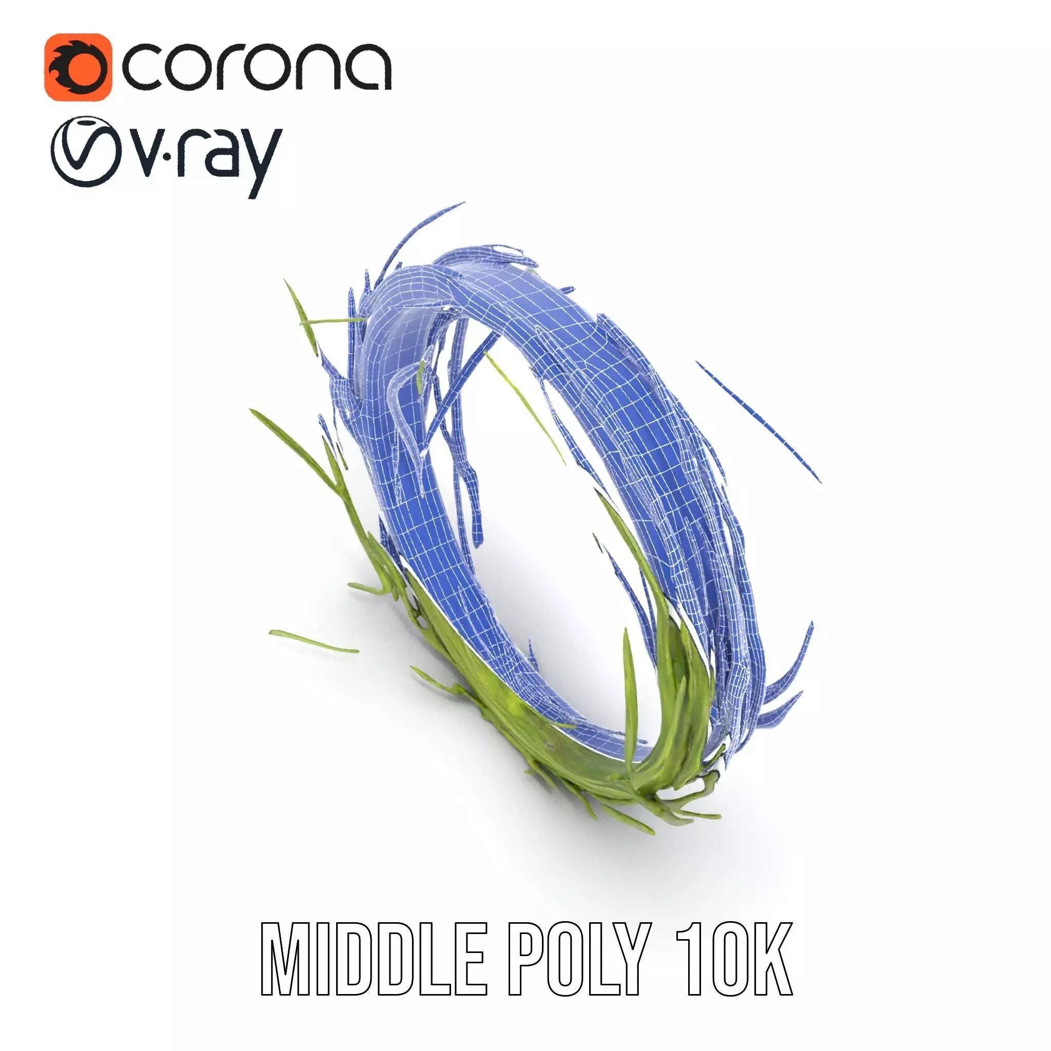 Green Grass Wreath model pack Low-poly 3D model_26