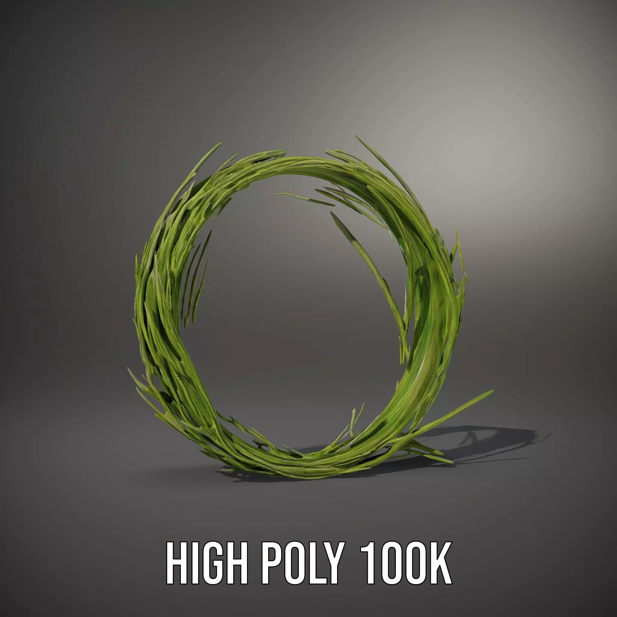 Green Grass Wreath model pack Low-poly 3D model_28