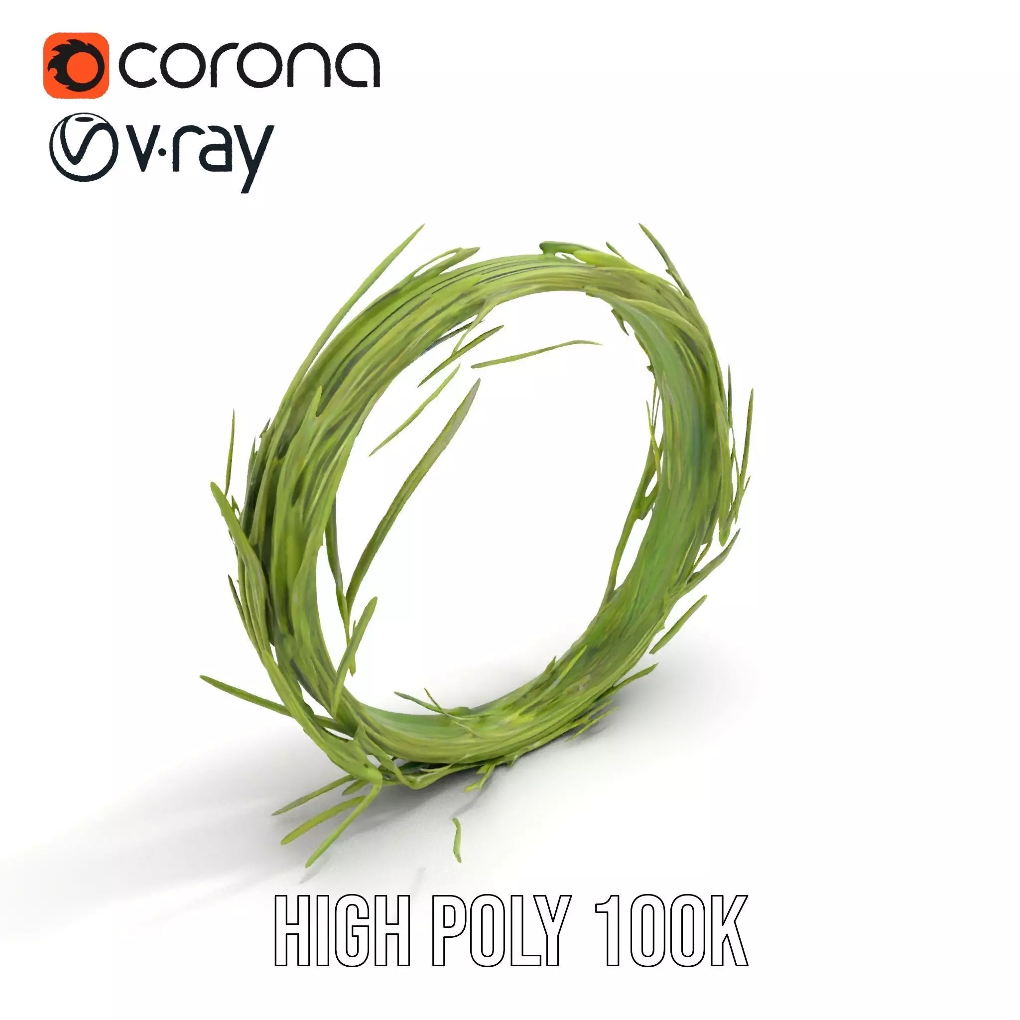 Green Grass Wreath model pack Low-poly 3D model_19