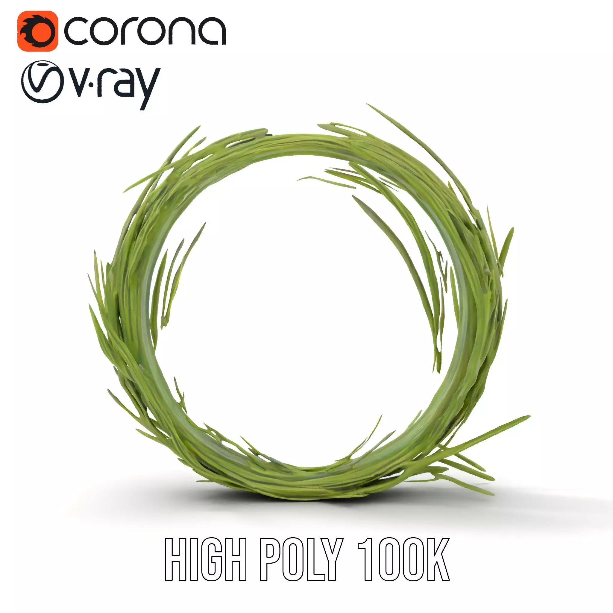 Green Grass Wreath model pack Low-poly 3D model_22
