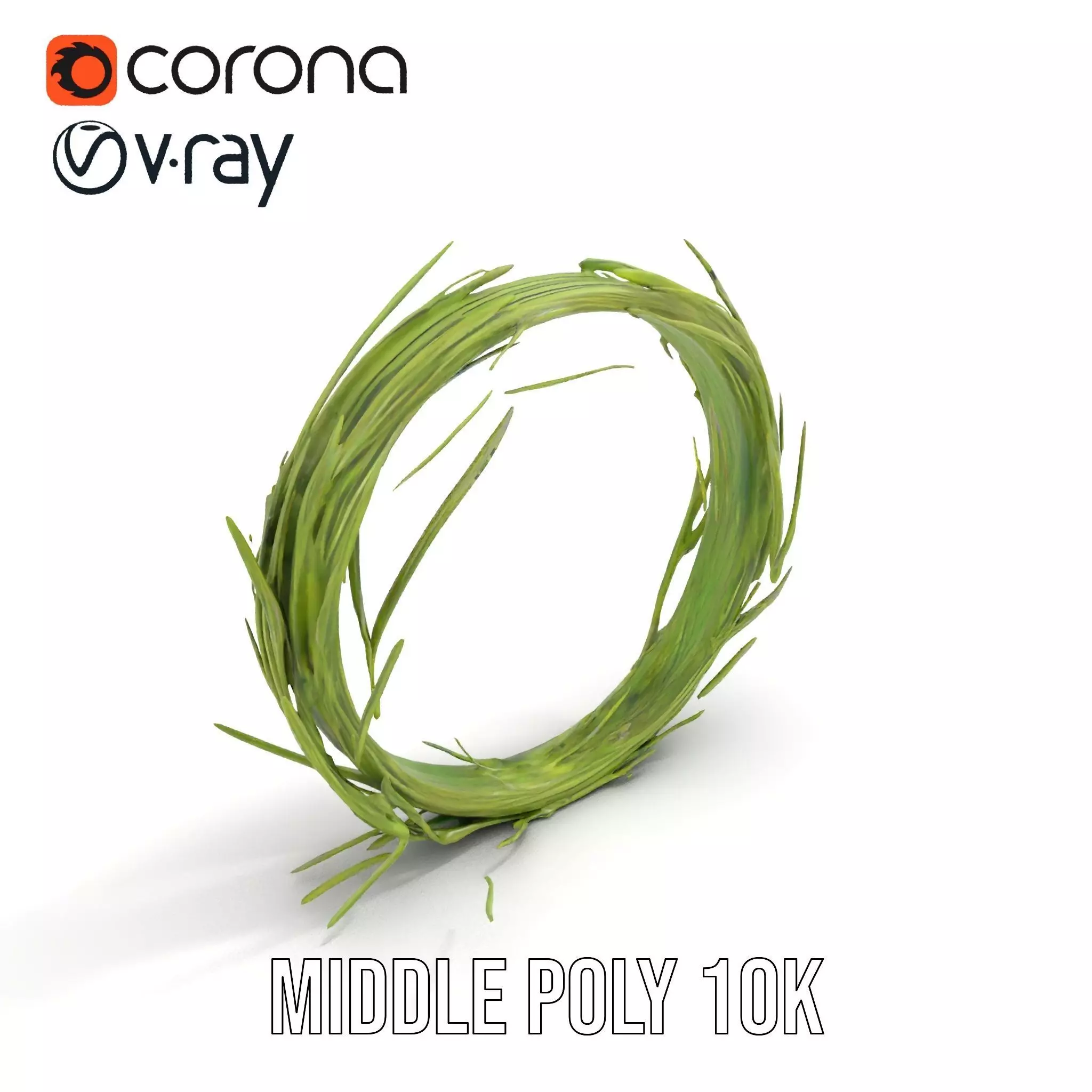 Green Grass Wreath model pack Low-poly 3D model_5