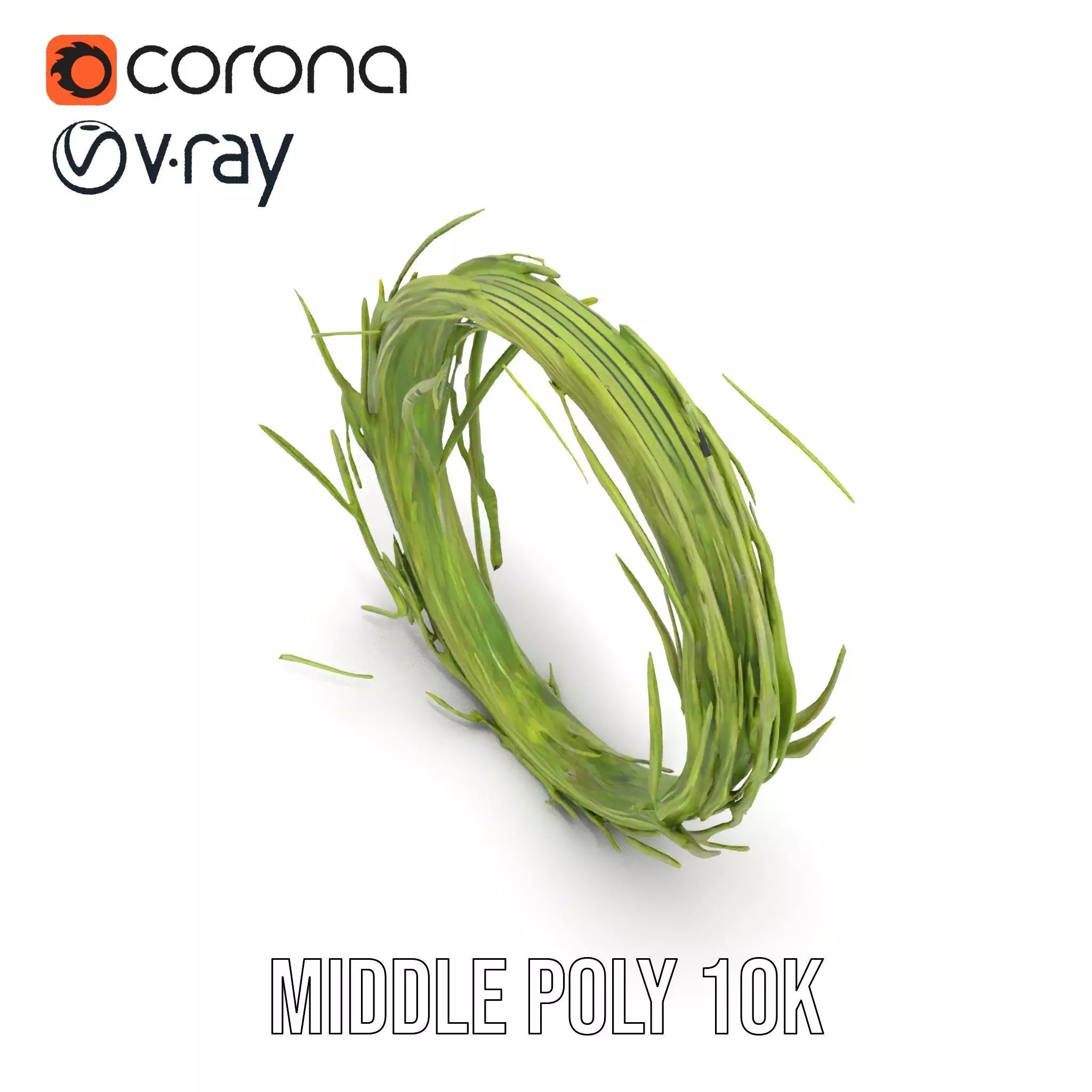 Green Grass Wreath model pack Low-poly 3D model_12