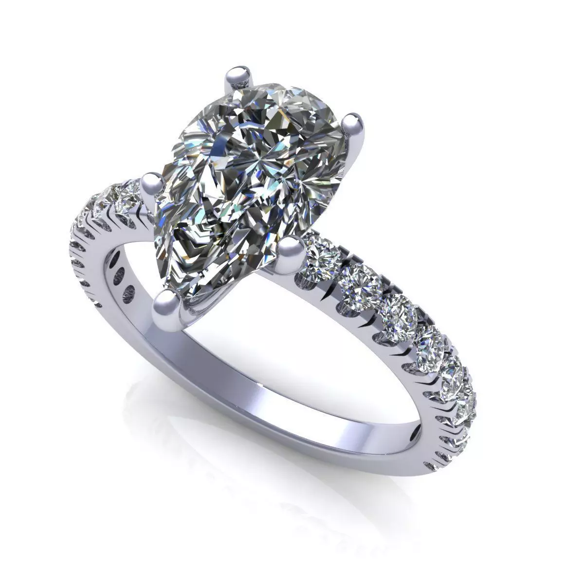 Pear Woman Engagement Ring 3D print model