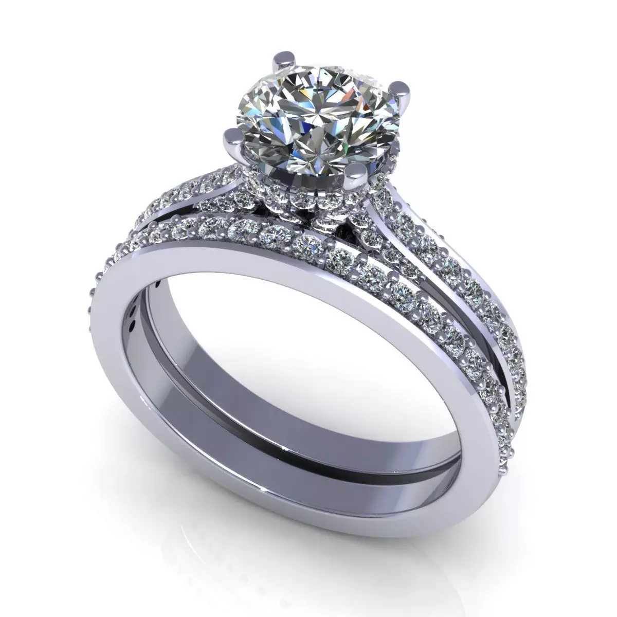 Bridal Set Woman Engagement Ring 3D print model