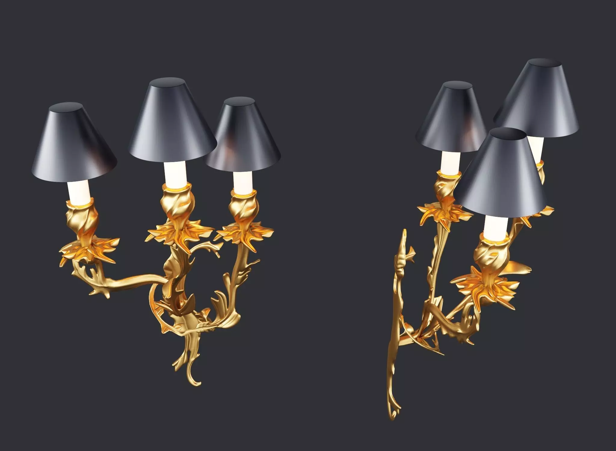 Louis XV Sconce  3D model_2