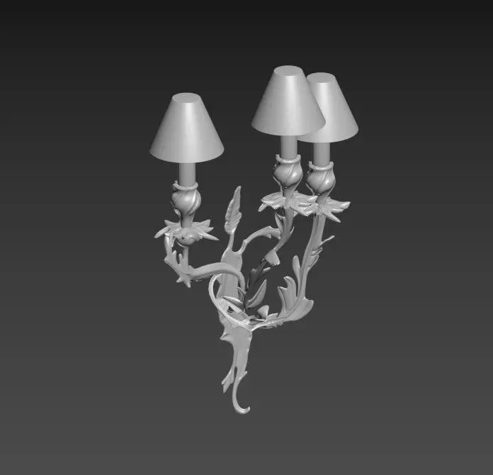 Louis XV Sconce  3D model_5