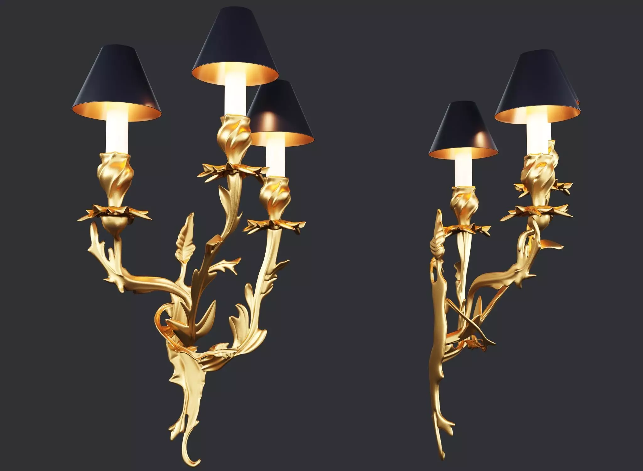 Louis XV Sconce  3D model_1