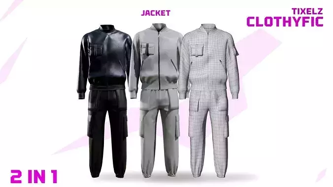 Bomber Jacket and Cargo Jogger outfit - clothyfic pack