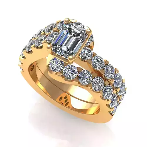 Emerald Engagement Ring 3D print model