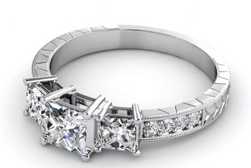 Woman Engagement Diamond Ring 3D print model