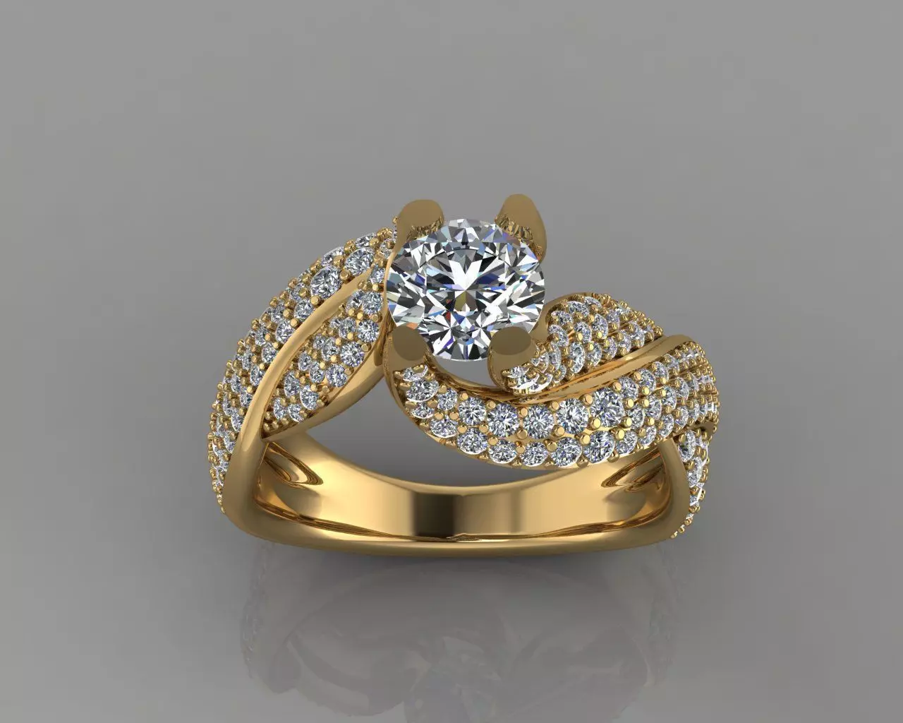 Precious Woman Diamond Wedding Ring 3D print model
