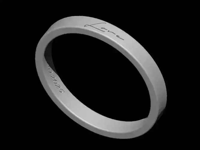Custom Name Ring  Personalized 3D Printable Ring