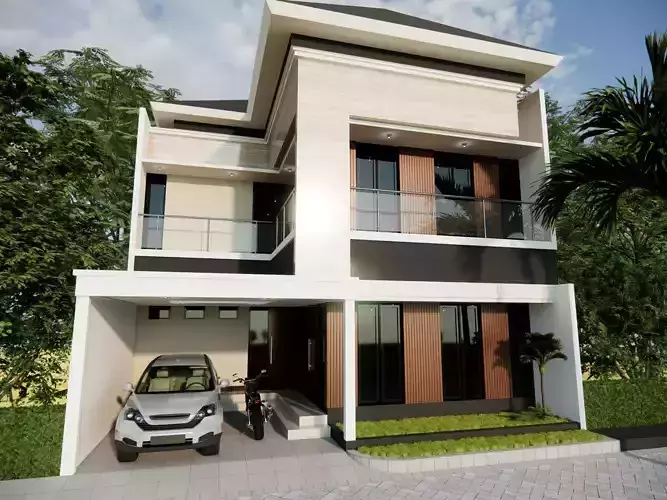 3D House Design Model Facade Only 16