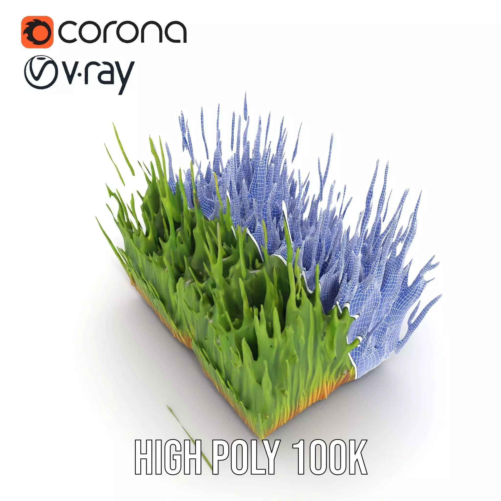 Vibrant Green Grass model pack Low-poly 3D model_33