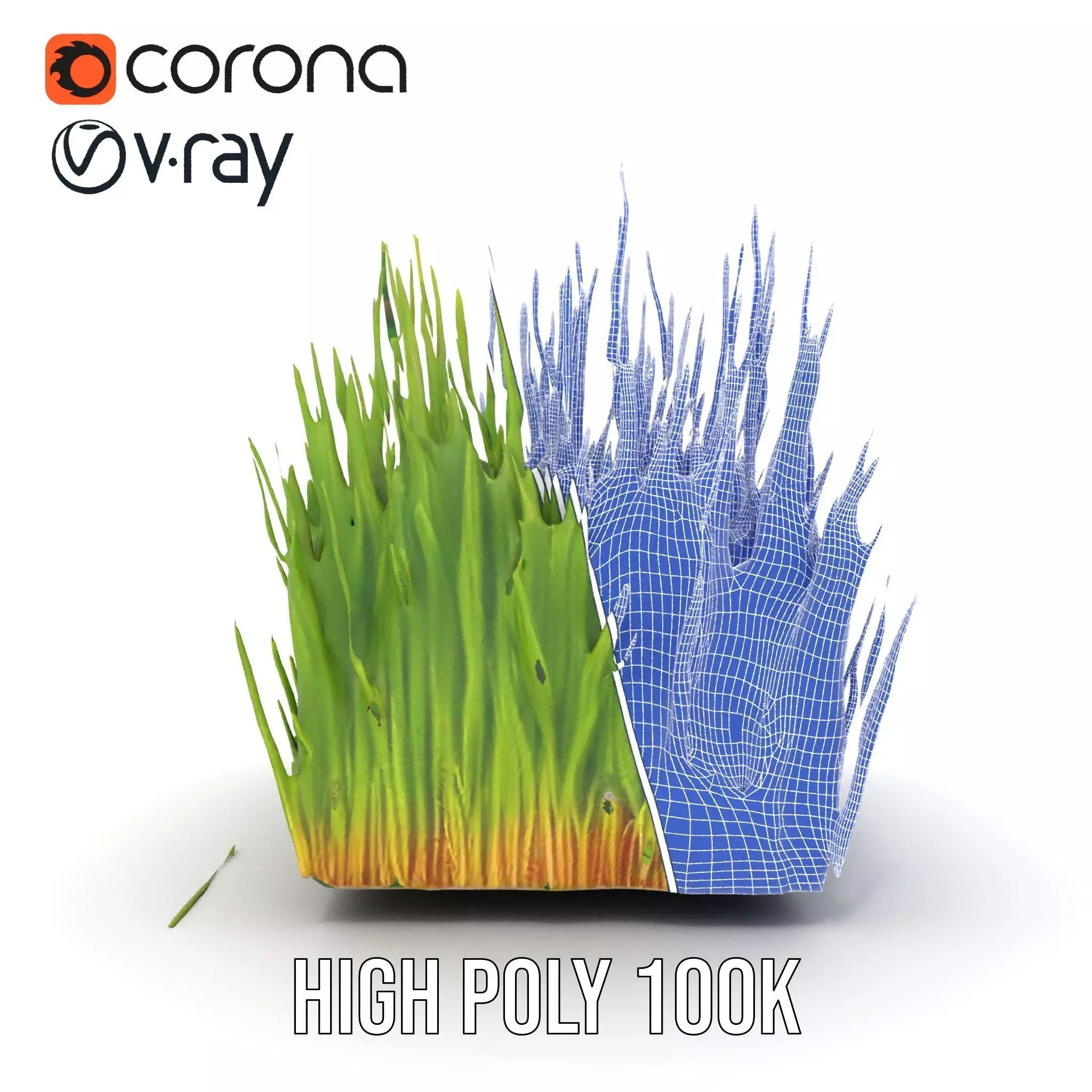 Vibrant Green Grass model pack Low-poly 3D model_34