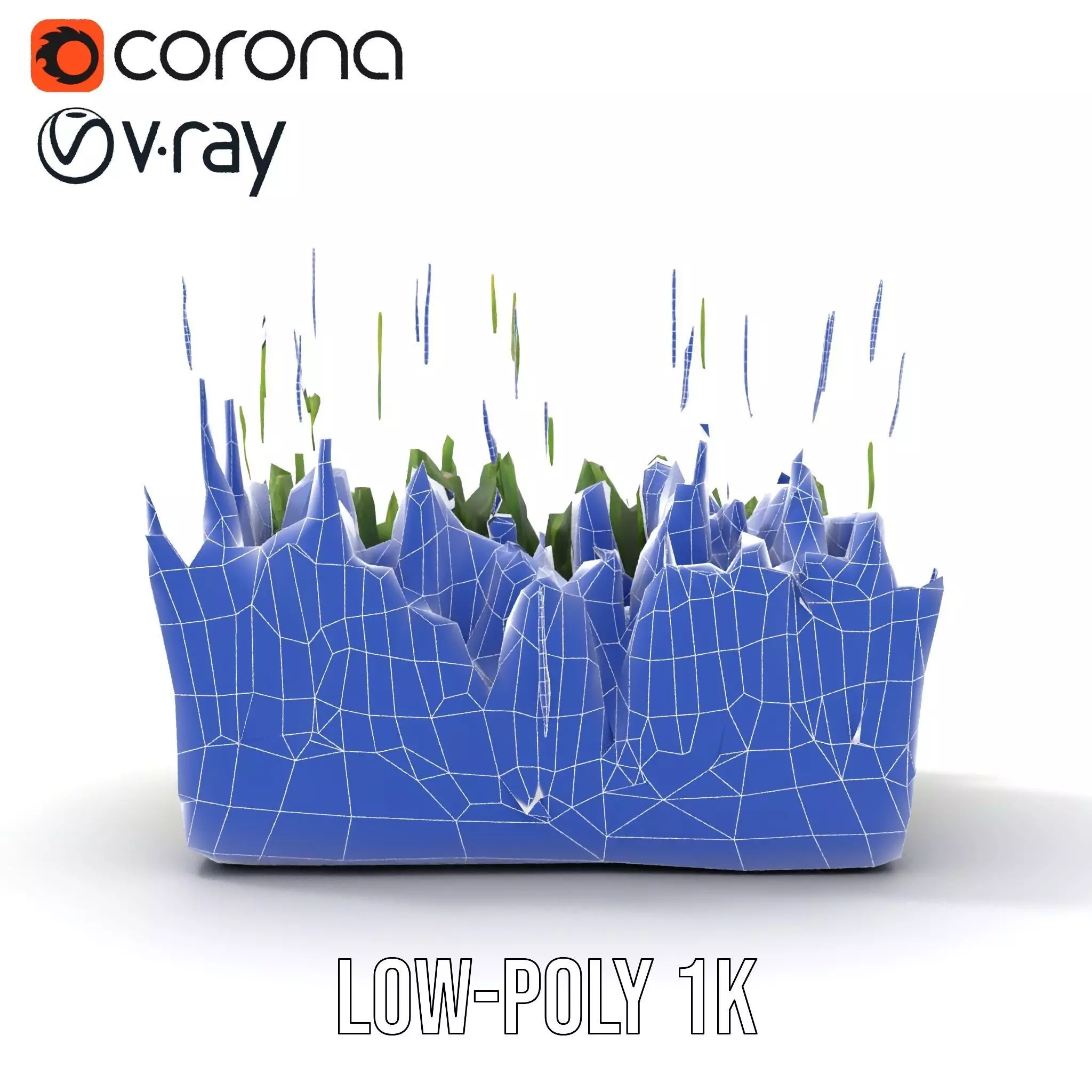 Vibrant Green Grass model pack Low-poly 3D model_19