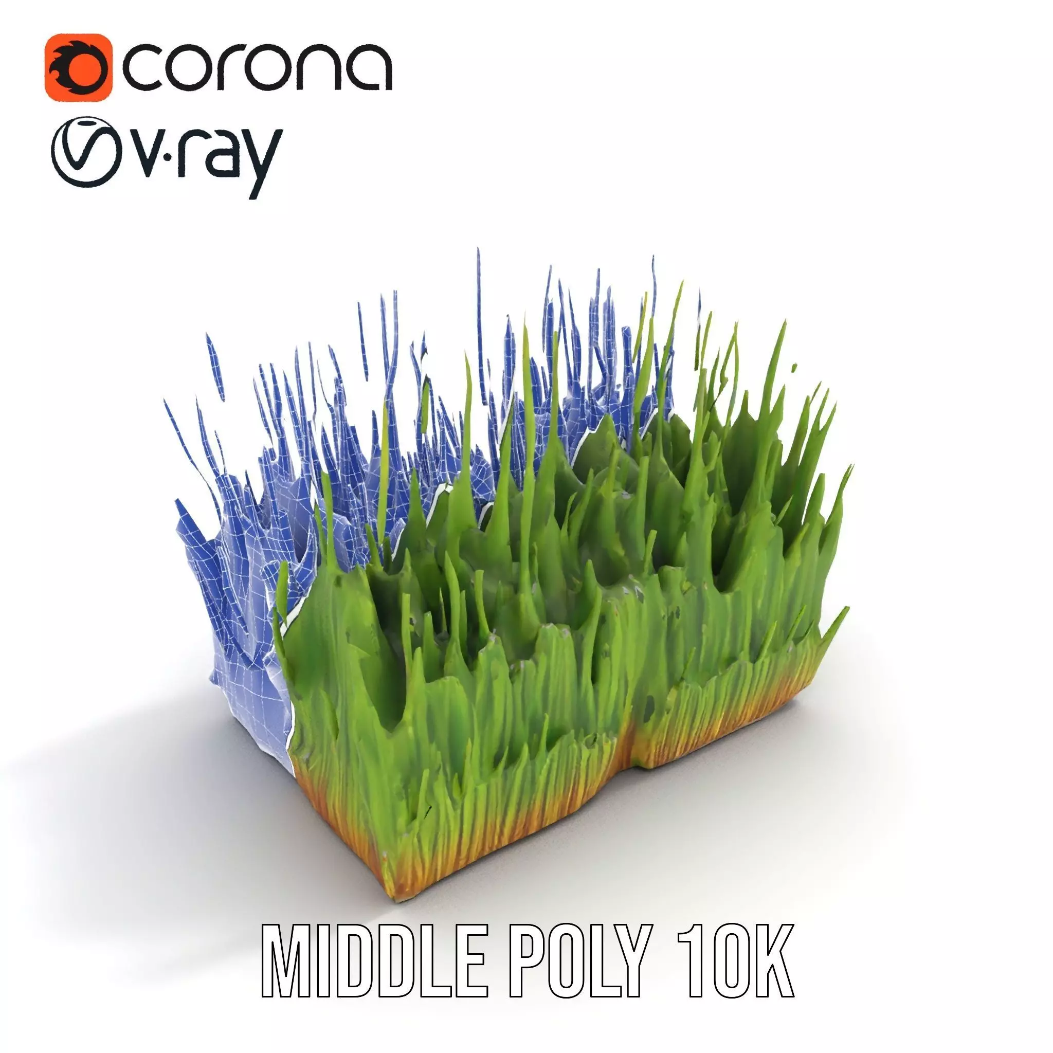 Vibrant Green Grass model pack Low-poly 3D model_21