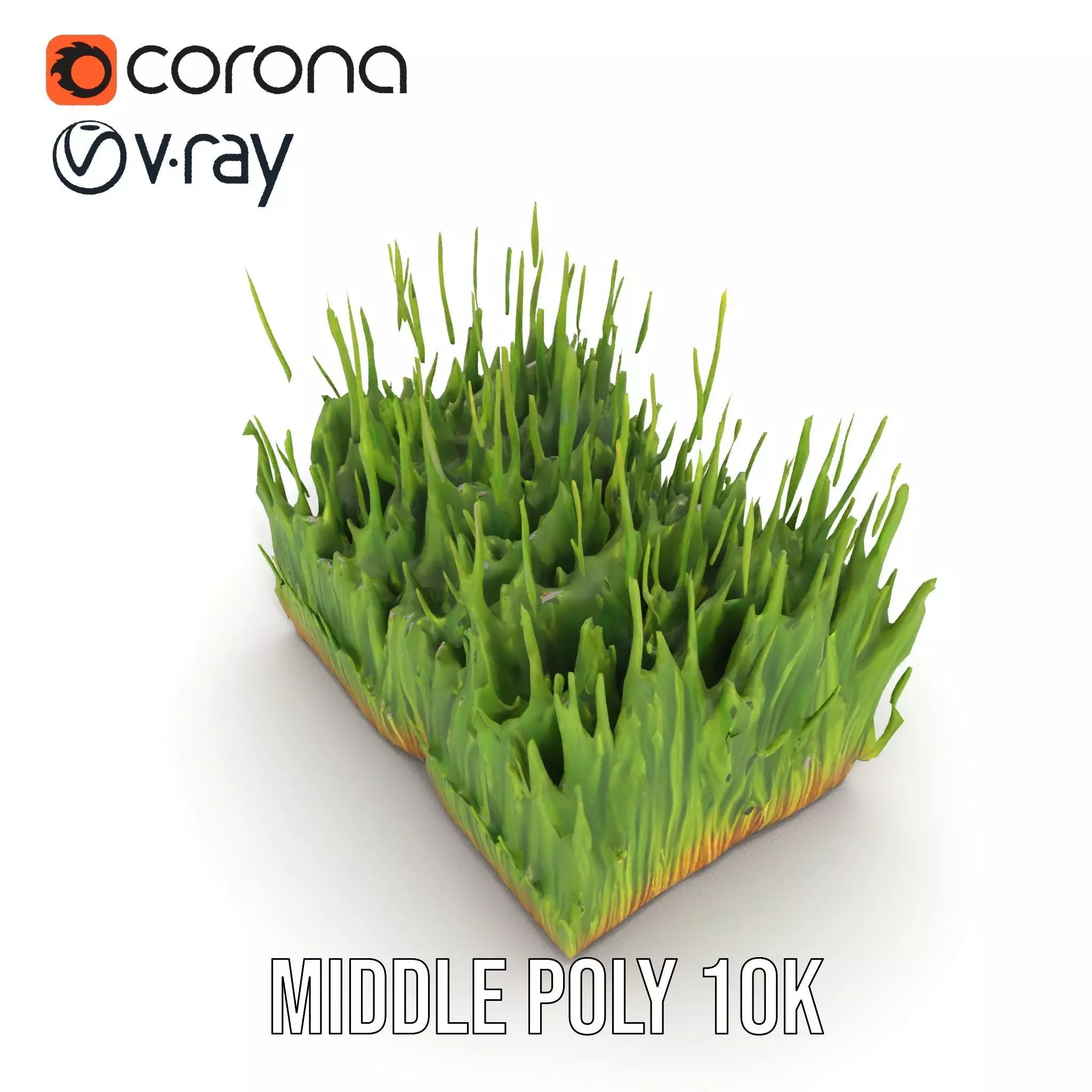 Vibrant Green Grass model pack Low-poly 3D model_5