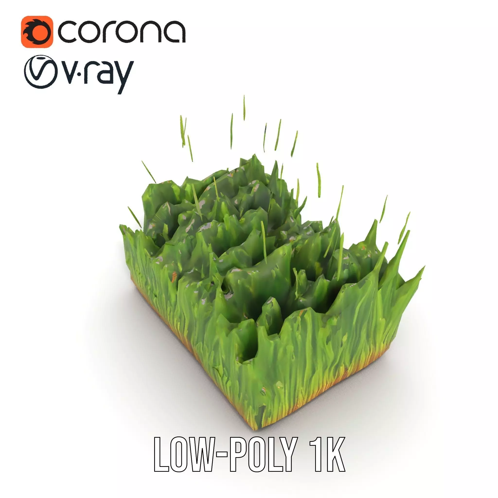 Vibrant Green Grass model pack Low-poly 3D model_25