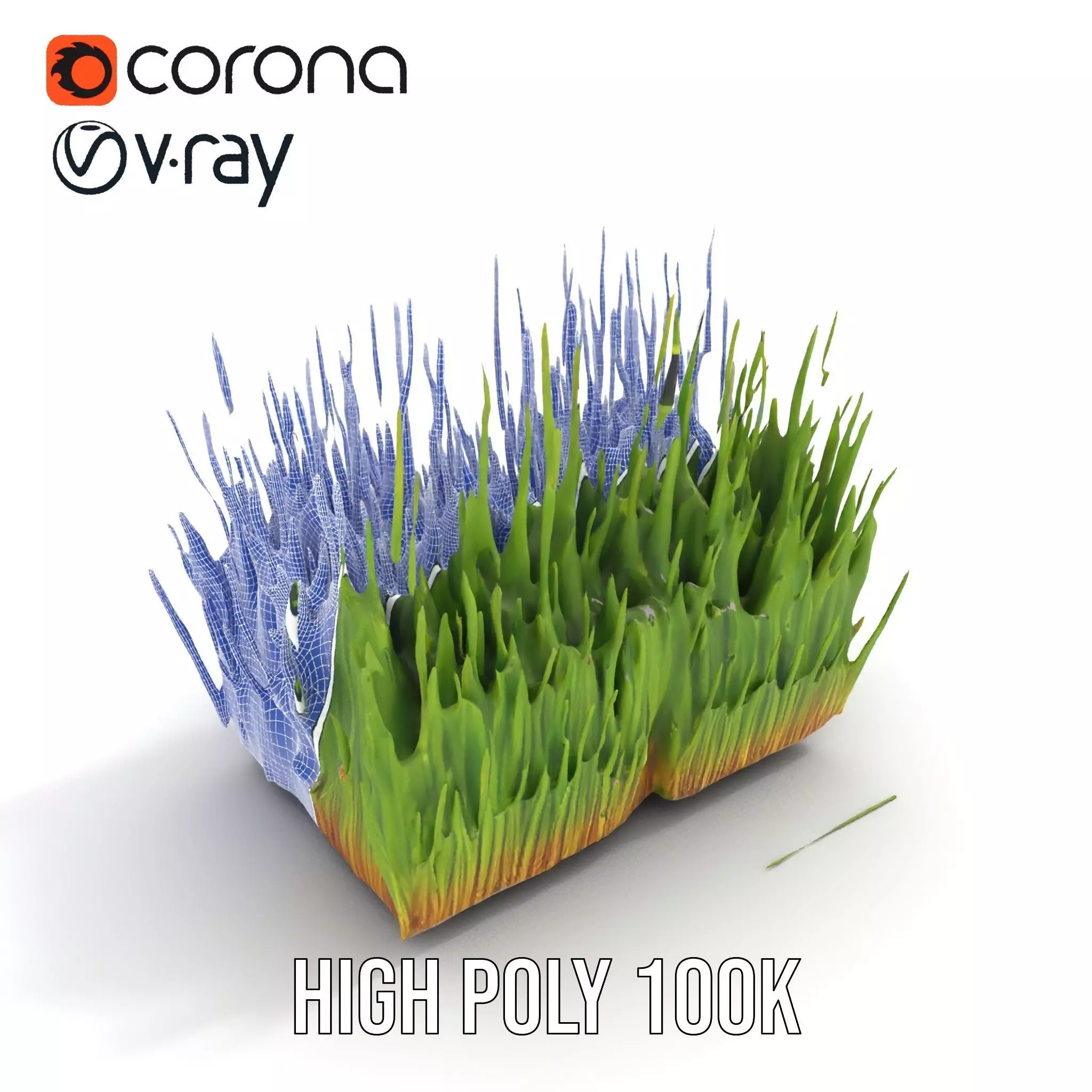 Vibrant Green Grass model pack Low-poly 3D model_23