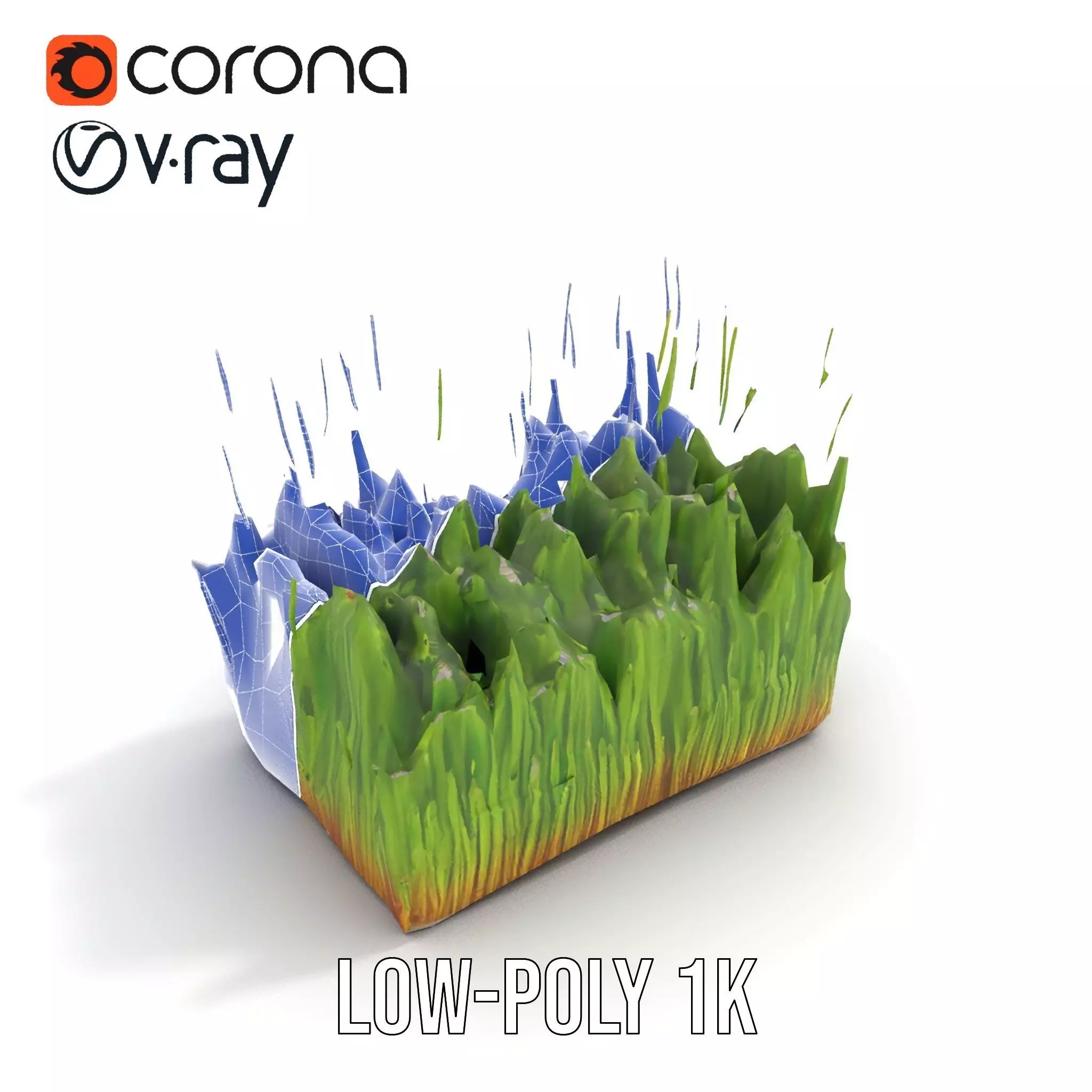 Vibrant Green Grass model pack Low-poly 3D model_16