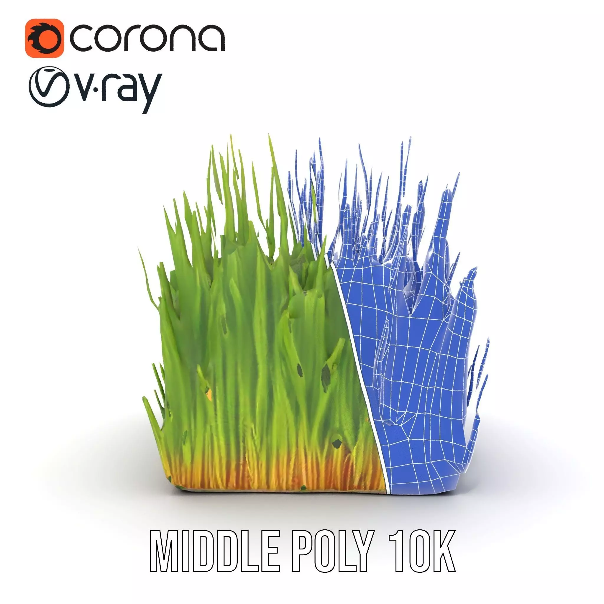 Vibrant Green Grass model pack Low-poly 3D model_27