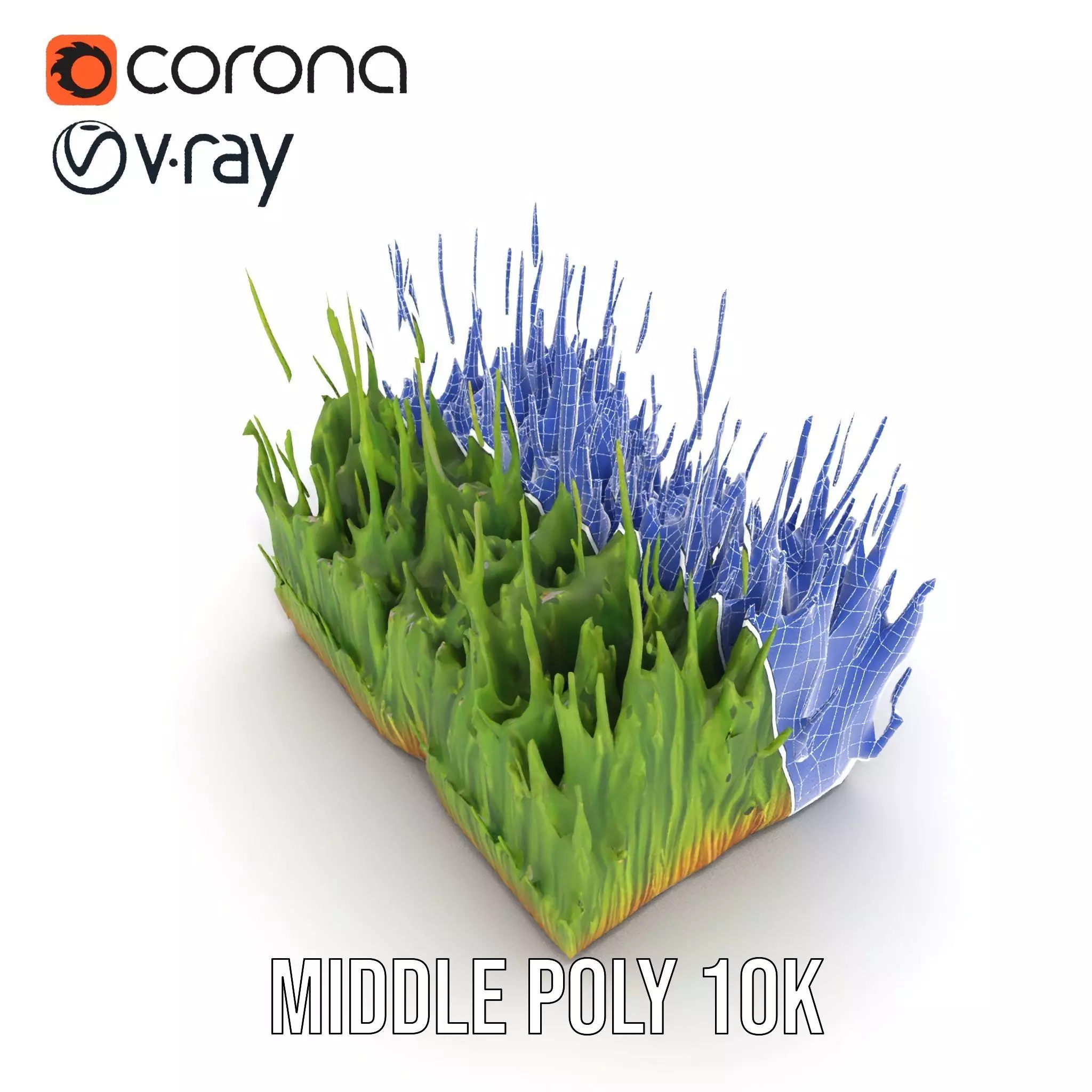 Vibrant Green Grass model pack Low-poly 3D model_15