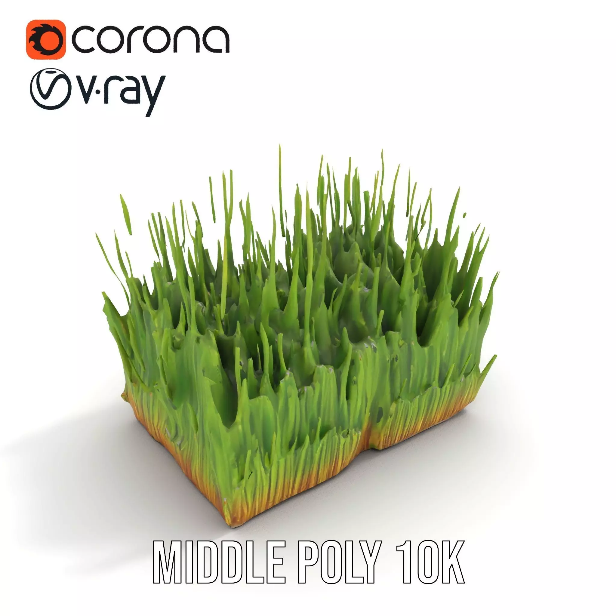 Vibrant Green Grass model pack Low-poly 3D model_10