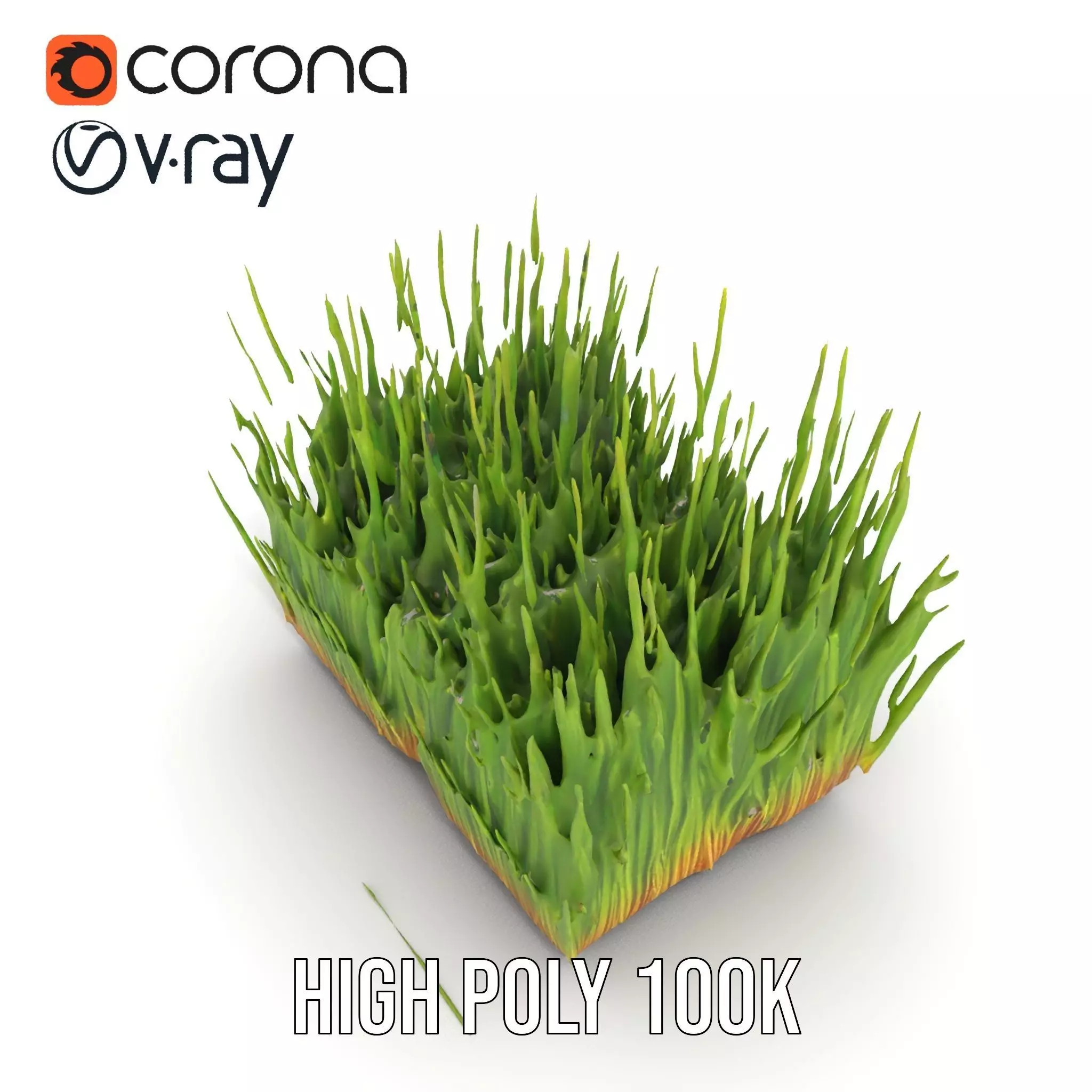 Vibrant Green Grass model pack Low-poly 3D model_20