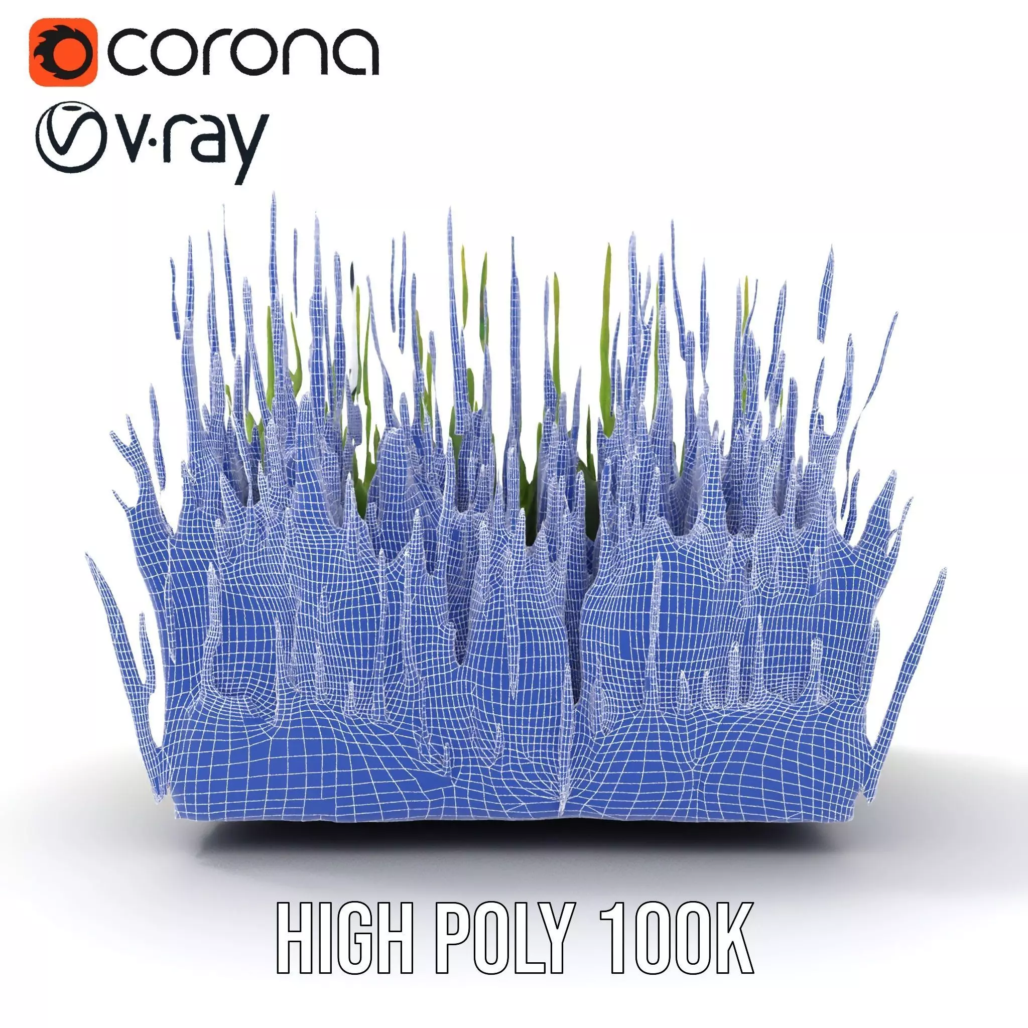 Vibrant Green Grass model pack Low-poly 3D model_32