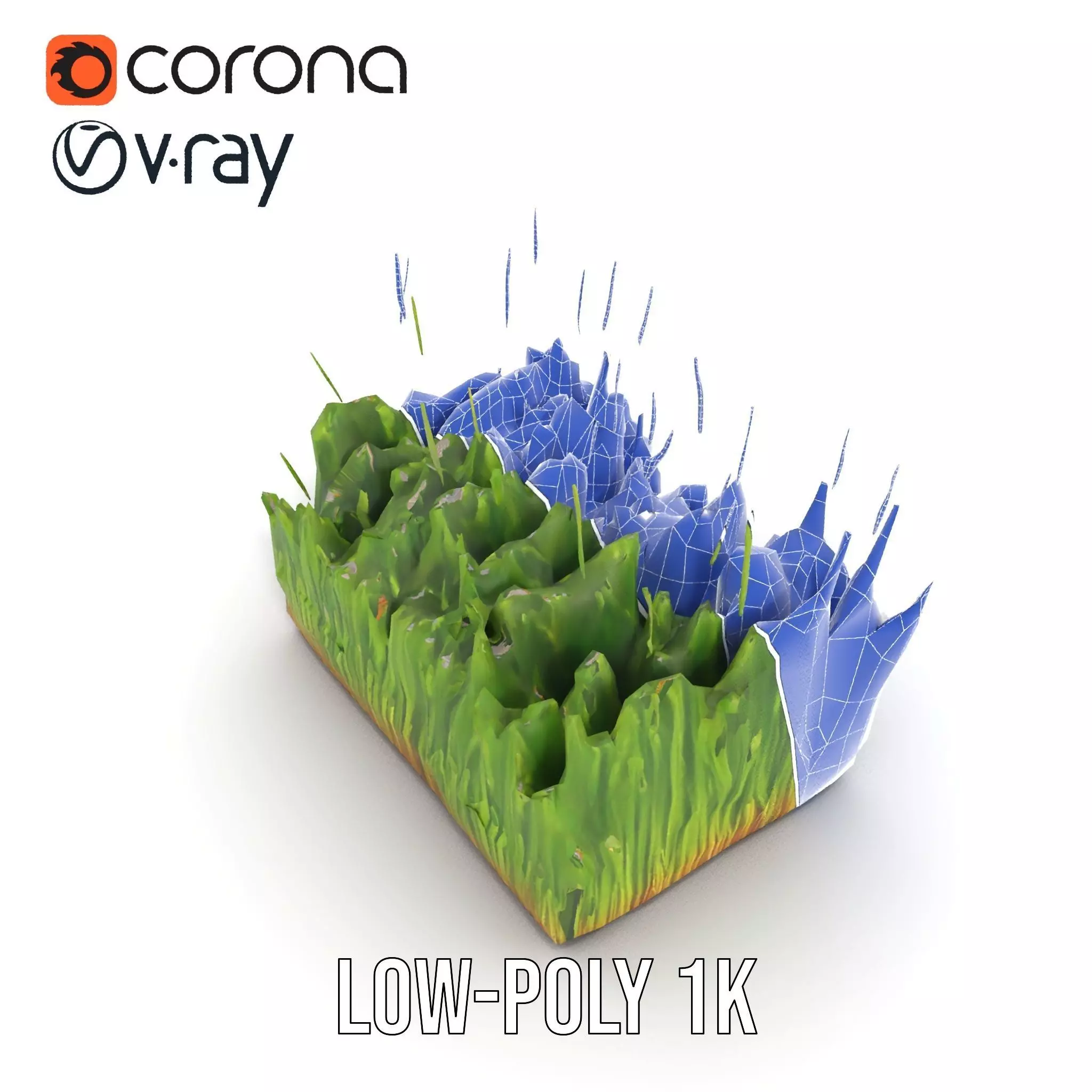 Vibrant Green Grass model pack Low-poly 3D model_30