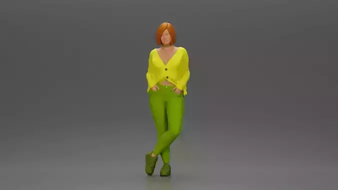 Confident woman leaning slightly with her hands in pockets