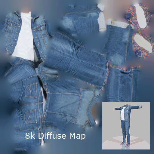 Jeans outfit for female characters Low-poly 3D model_4
